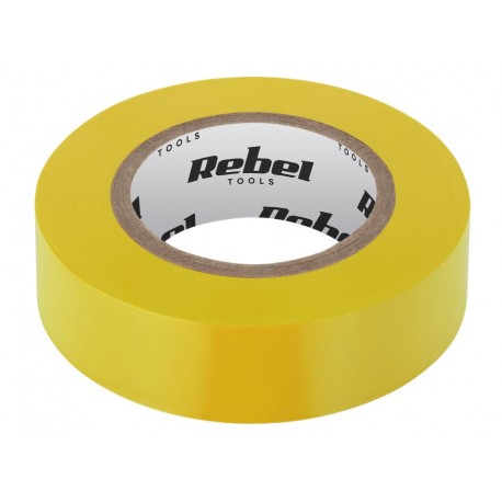 Taśma izolacyjna klejąca REBEL (0,13 mm x 19 mm x 10 yd) żółta