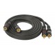 Kabel 2x2 RCA wtyki pozłacane 1.5m HQ czarny