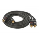 Kabel 2x2 RCA wtyki pozłacane 1.5m HQ czarny