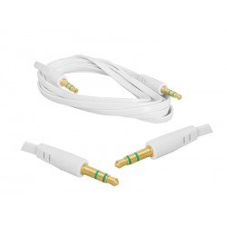 Kabel Jack 3,5mm-Jack 3,5mm 1m płaski, biały