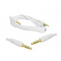 Kabel AUX Jack 3,5mm-Jack 3,5mm 1m płaski, biały