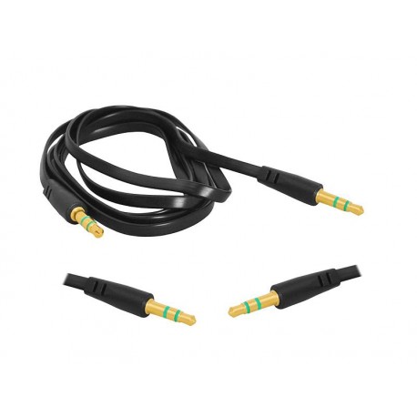 Kabel Jack 3,5mm-Jack 3,5mm 1m płaski, biały