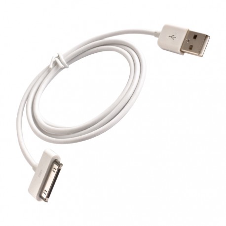 Kabel USB do iPhone 32-PIN biały woreczek 1m 1A