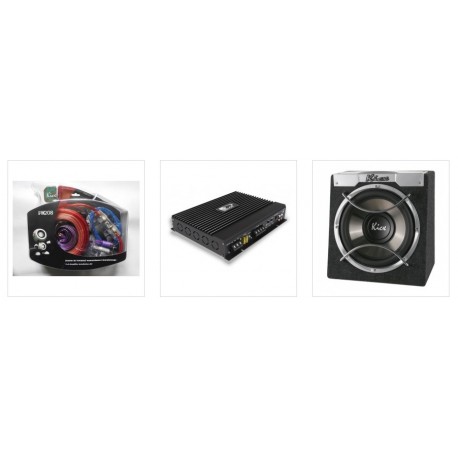 ZESTAW KICX ICQ300B + RTS 2.60 SUBWOOFER I WZMACNIACZ + KABLE PK 208