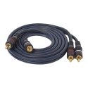 Kabel 2x2 RCA wtyki pozłacane 1.5m HQ