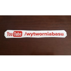 Naklejka YouTube WB na boczną szybę - mała Wytwórnia Basu WBN-01