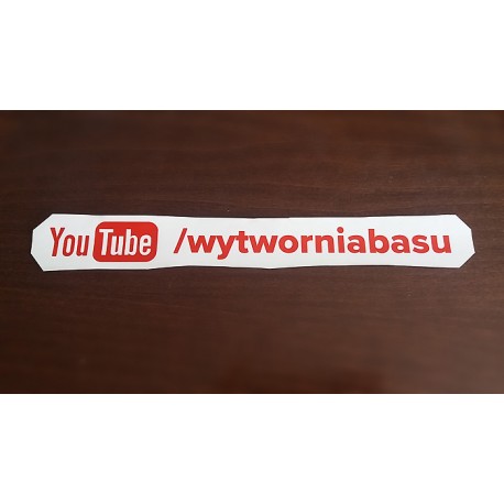 Naklejka YouTube WB na boczną szybę - mała Wytwórnia Basu WBN-01