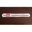 Naklejka YouTube WB na boczną szybę - mała - Wytwórnia Basu WBN-01